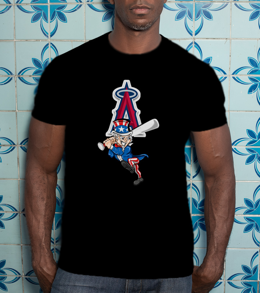 Los Angeles Angels Uncle Sam Baseball Bat 4Th July T-Shirt