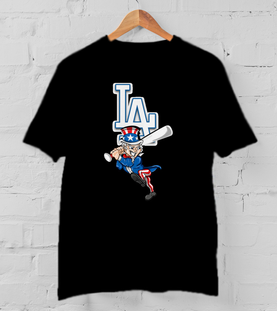 Uncle Sam La Dodgers July 4Th Patriotic Baseball T-Shirt
