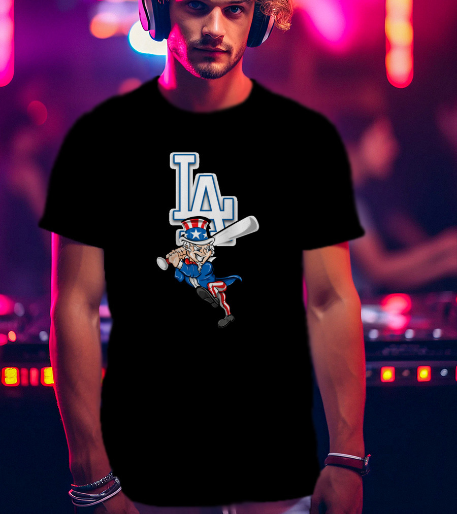 Uncle Sam La Dodgers July 4Th Patriotic Baseball T-Shirt