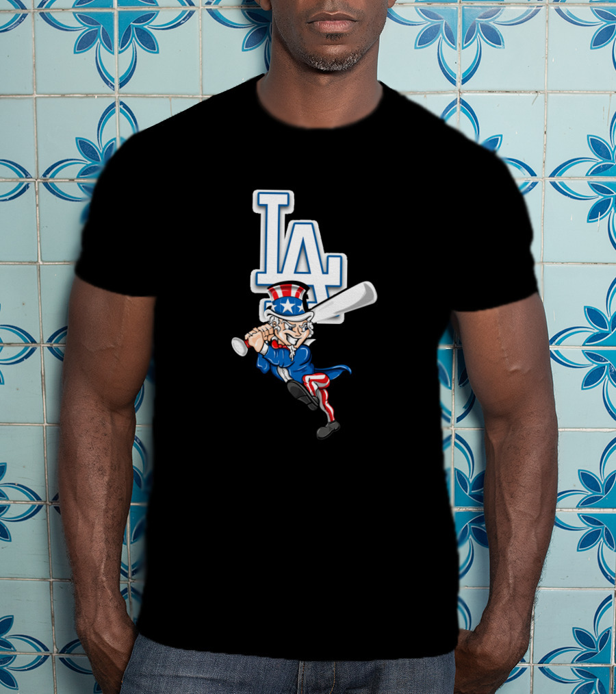 Uncle Sam La Dodgers July 4Th Patriotic Baseball T-Shirt