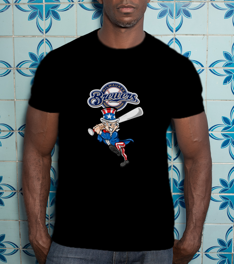 Milwaukee Brewers Uncle Sam Baseball 4Th July Patriotic T-Shirt