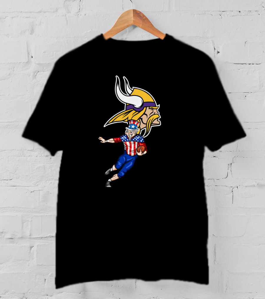 Minnesota Vikings Uncle Sam 4Th July Football Celebration T-Shirt
