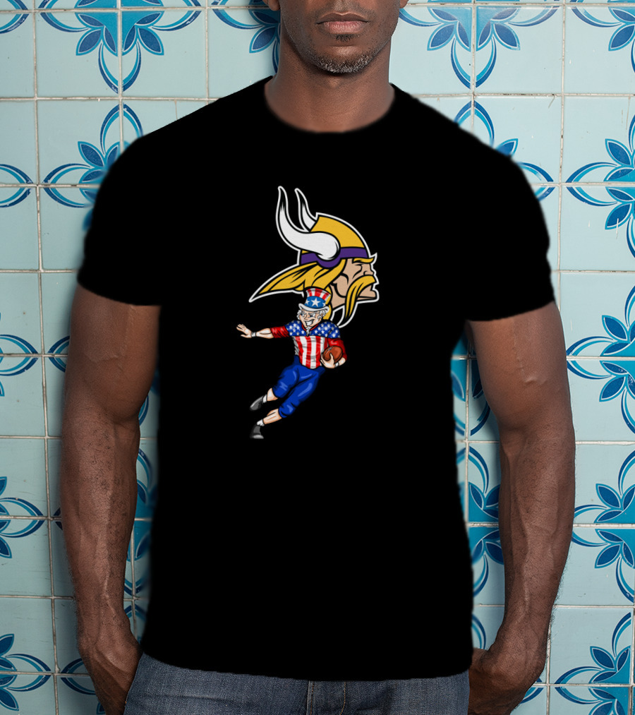 Minnesota Vikings Uncle Sam 4Th July Football Celebration T-Shirt