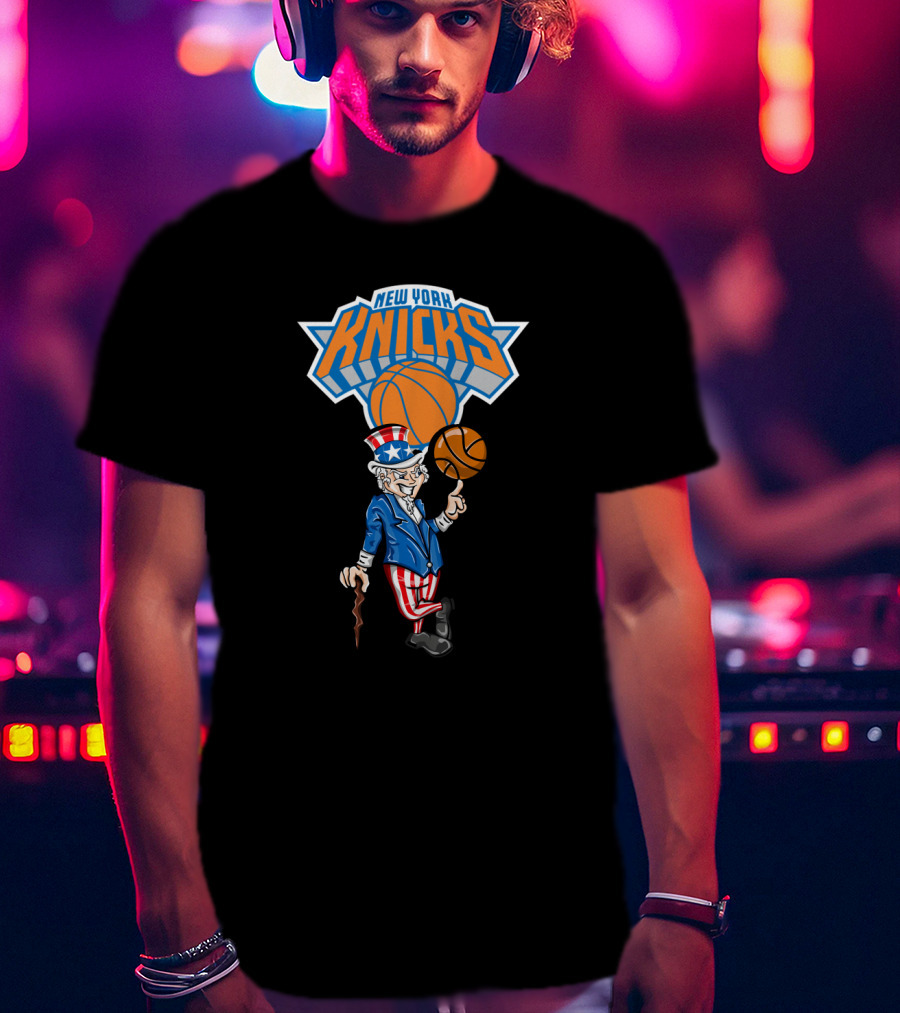 New York Knicks Uncle Sam Basketball 4Th Of July Celebration T-Shirt
