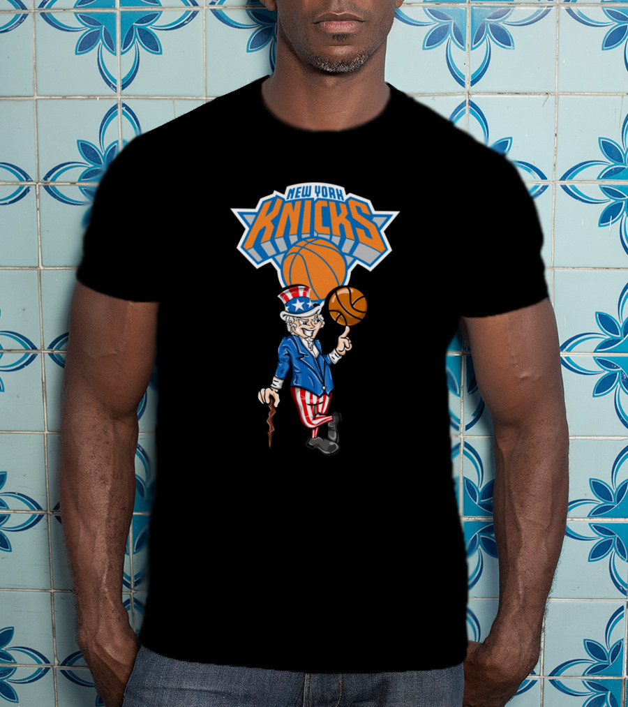 New York Knicks Uncle Sam Basketball 4Th Of July Celebration T-Shirt