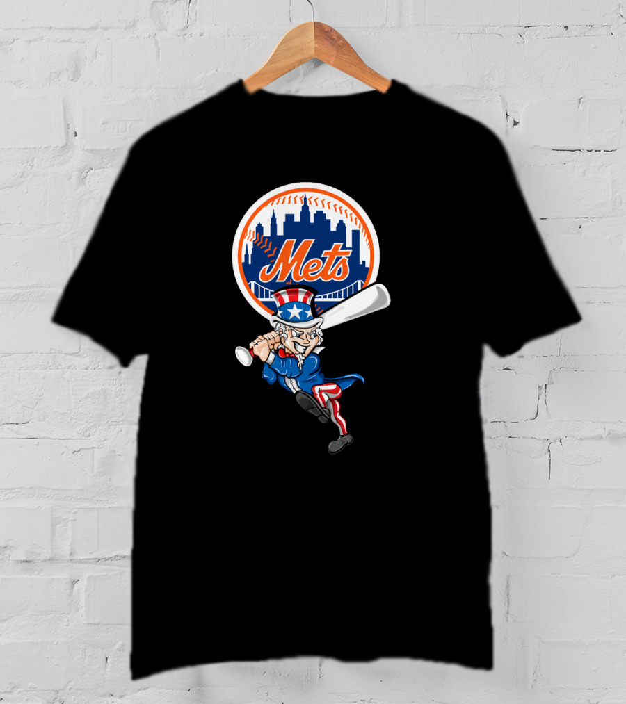 New York Mets Uncle Sam 4Th July Patriotic Baseball Swing T-Shirt