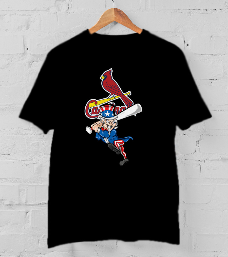 St. Louis Cardinals Uncle Sam 4Th Of July Baseball American Flag Style T-Shirt