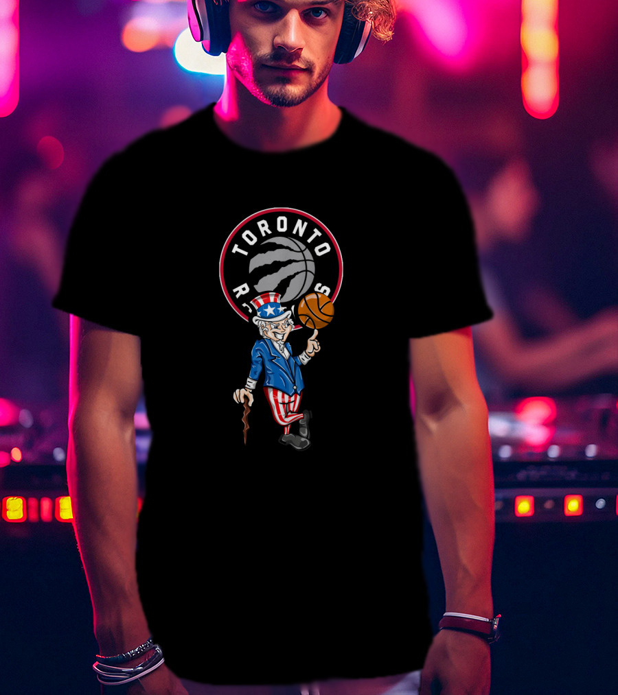 Toronto Raptors Uncle Sam 4Th July Basketball Iconic Logo Celebration T-Shirt