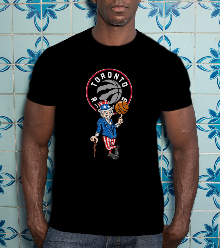 Toronto Raptors Uncle Sam 4Th July Basketball Iconic Logo Celebration T-Shirt