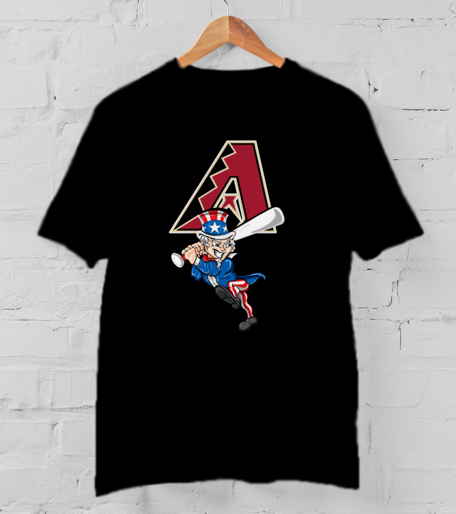 Arizona Diamondbacks Logo With Uncle Sam Playing Baseball T-Shirt