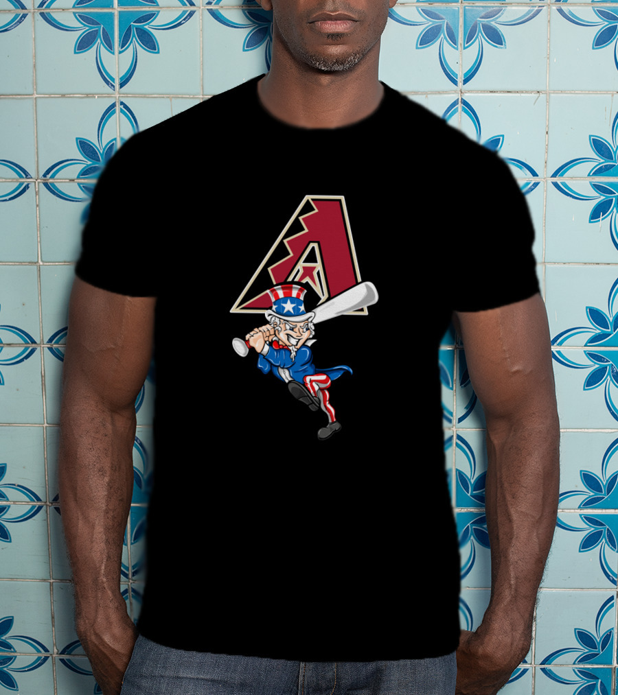 Arizona Diamondbacks Logo With Uncle Sam Playing Baseball T-Shirt