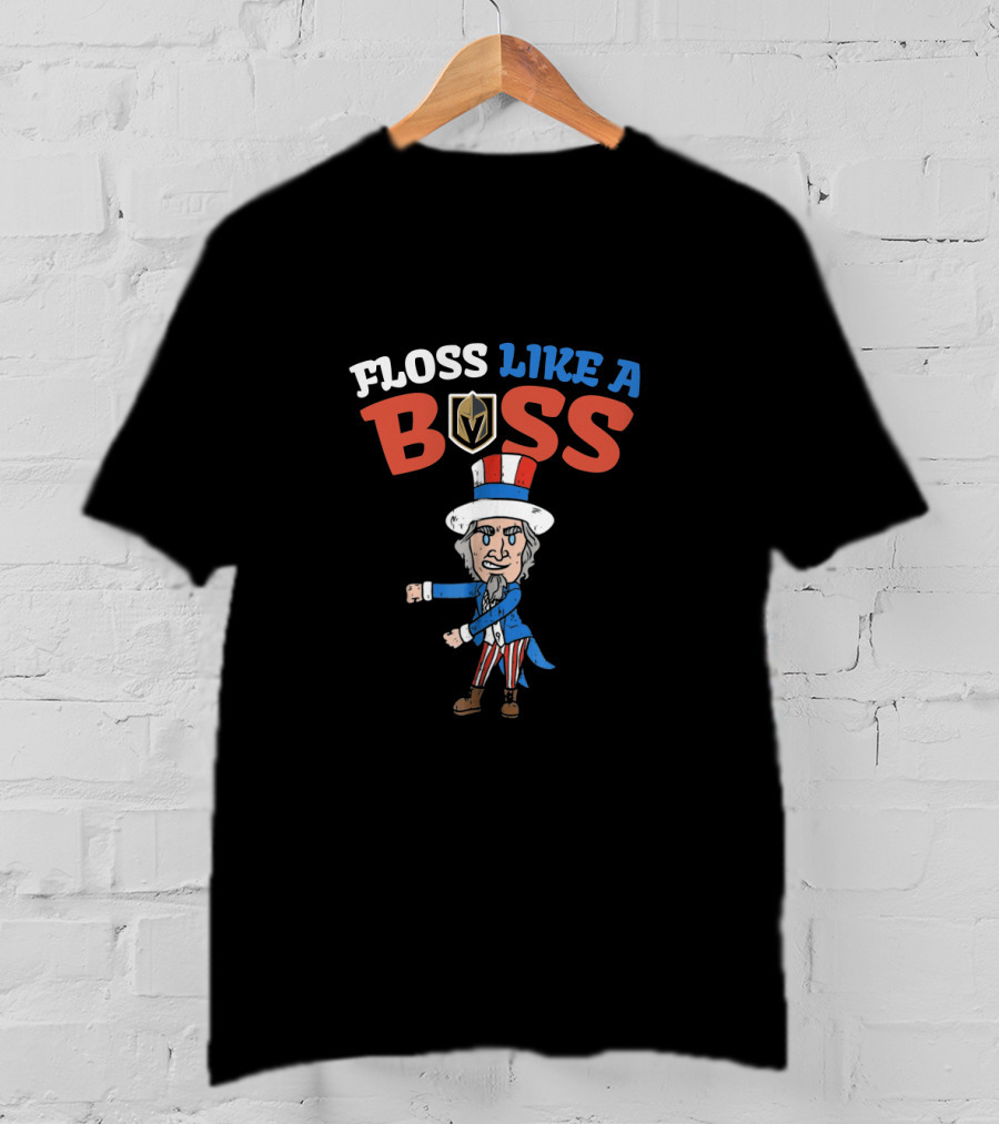 Floss Like A Boss Vegas Golden Knights Uncle Sam 4Th Of July Celebration T-Shirt
