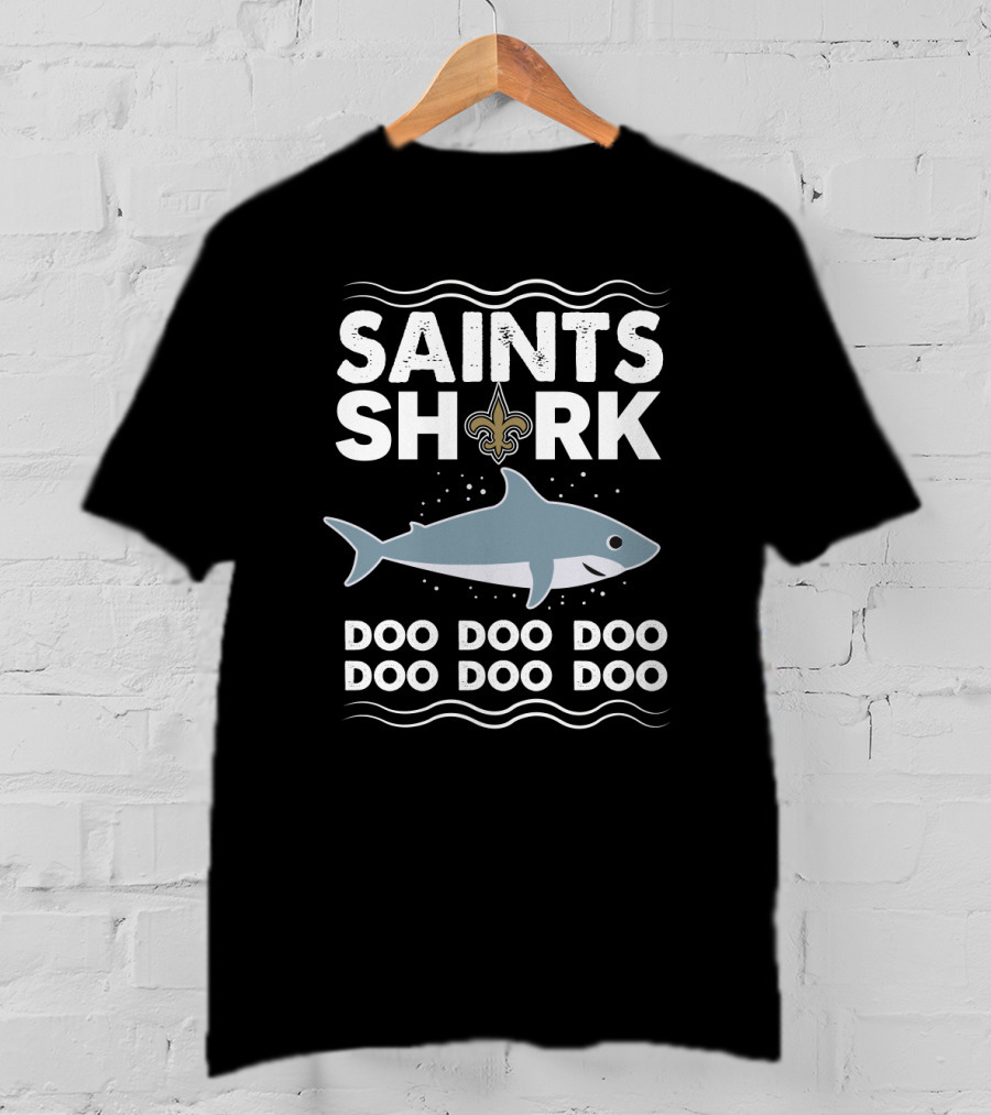 New Orleans Saints Shark Doo Doo Doo Fleur-de-Lis Icon Football Team Fan Song T-Shirt