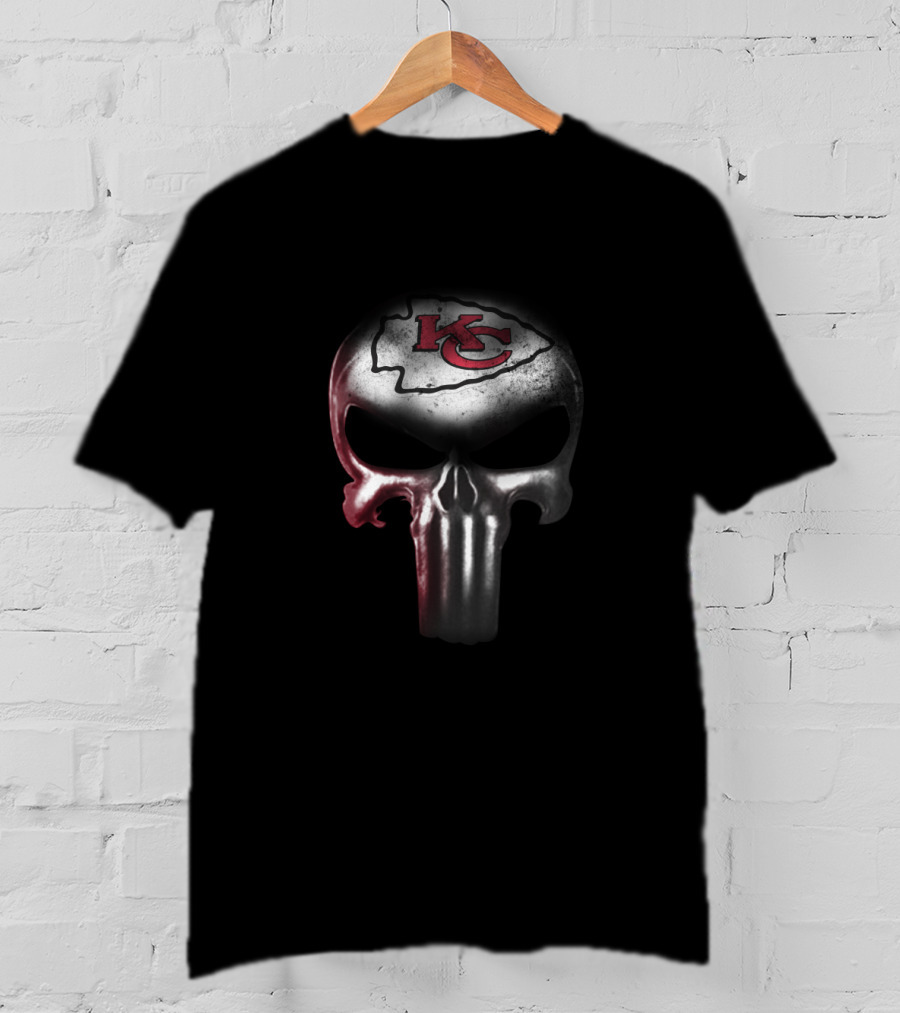 Kansas City Chiefs Fans Punisher Skull T-Shirt