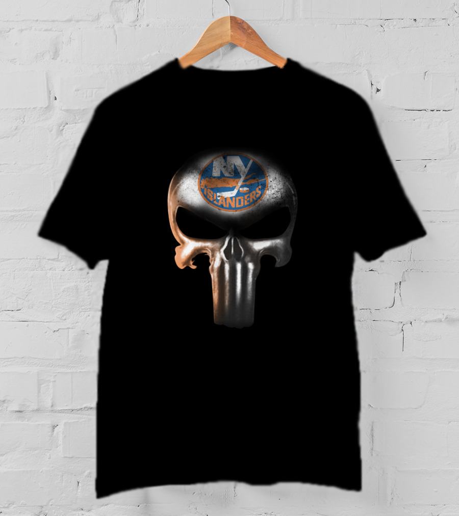 New York Islanders Punisher Skull Fan Emblem T-Shirt