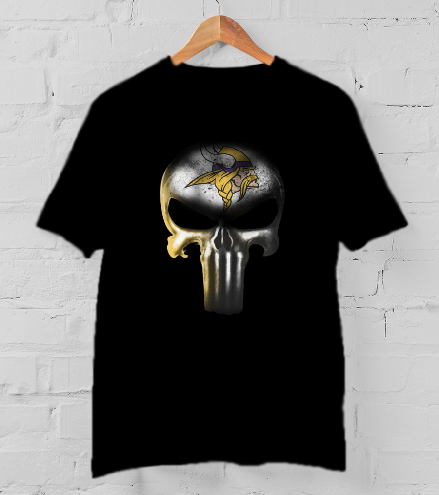 Minnesota Vikings Punisher Skull Fans T-Shirt