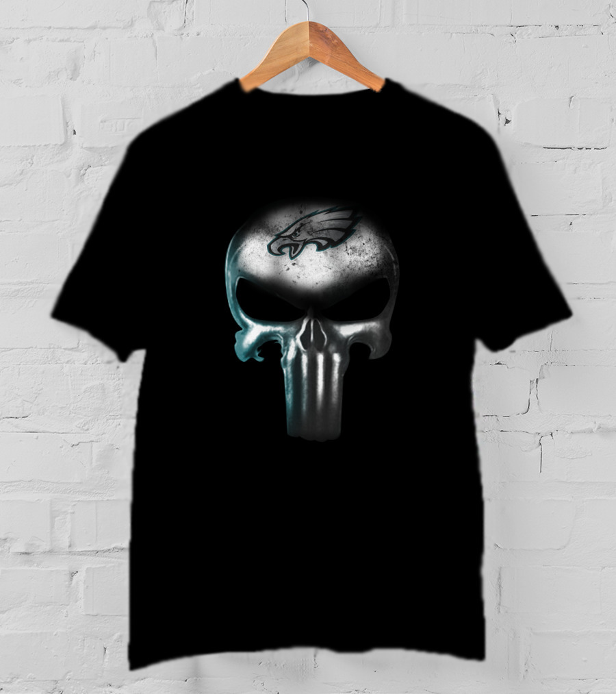 Philadelphia Eagles Punisher Skull Fan Emblem T-Shirt