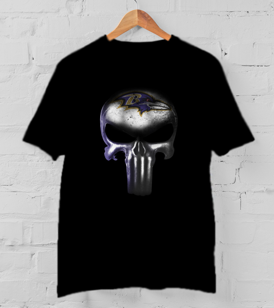 Baltimore Ravens Punisher Skull Mashup For Die-Hard Fans T-Shirt