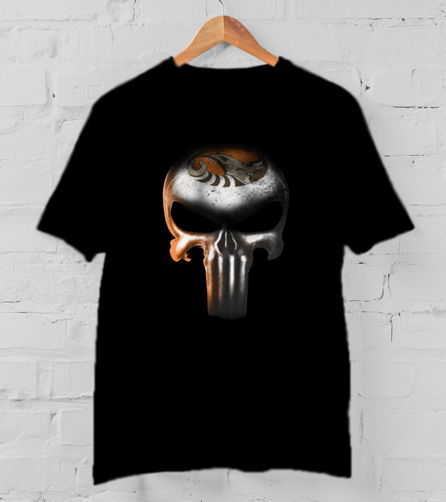 Cleveland Browns Fans Punisher Skull With Unique Team T-Shirt