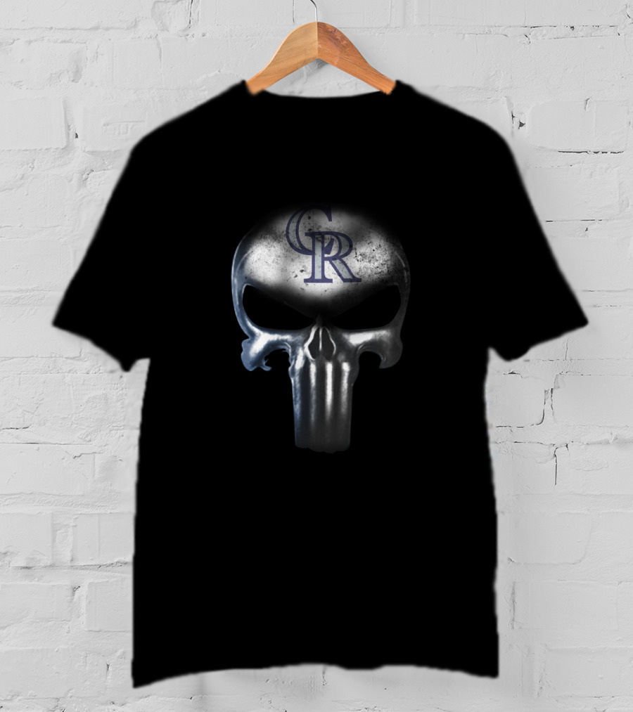 Colorado Rockies Punisher Skull Emblem For Fans T-Shirt
