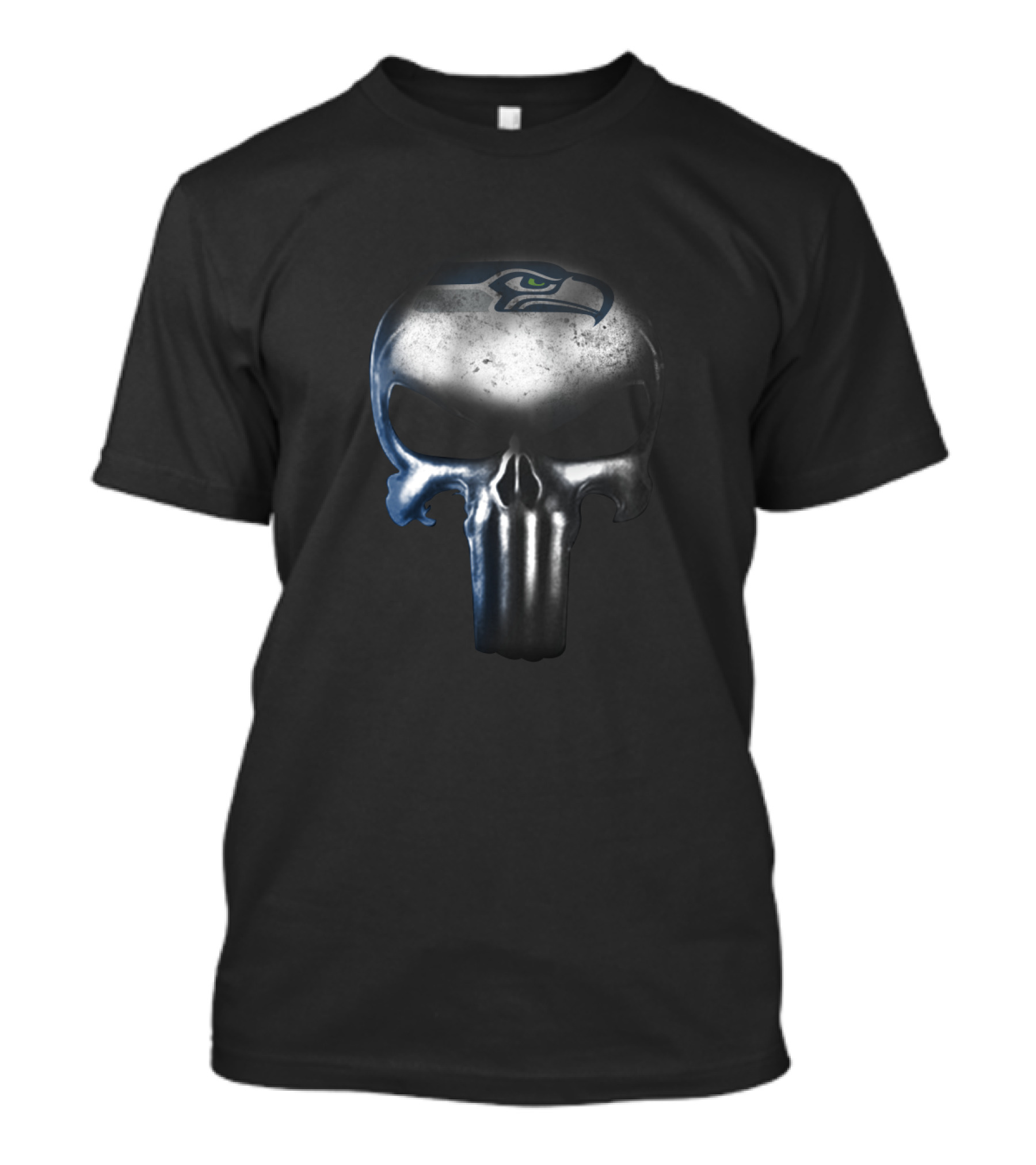 Seattle Seahawks Punisher Skull Design For Fans T-Shirt