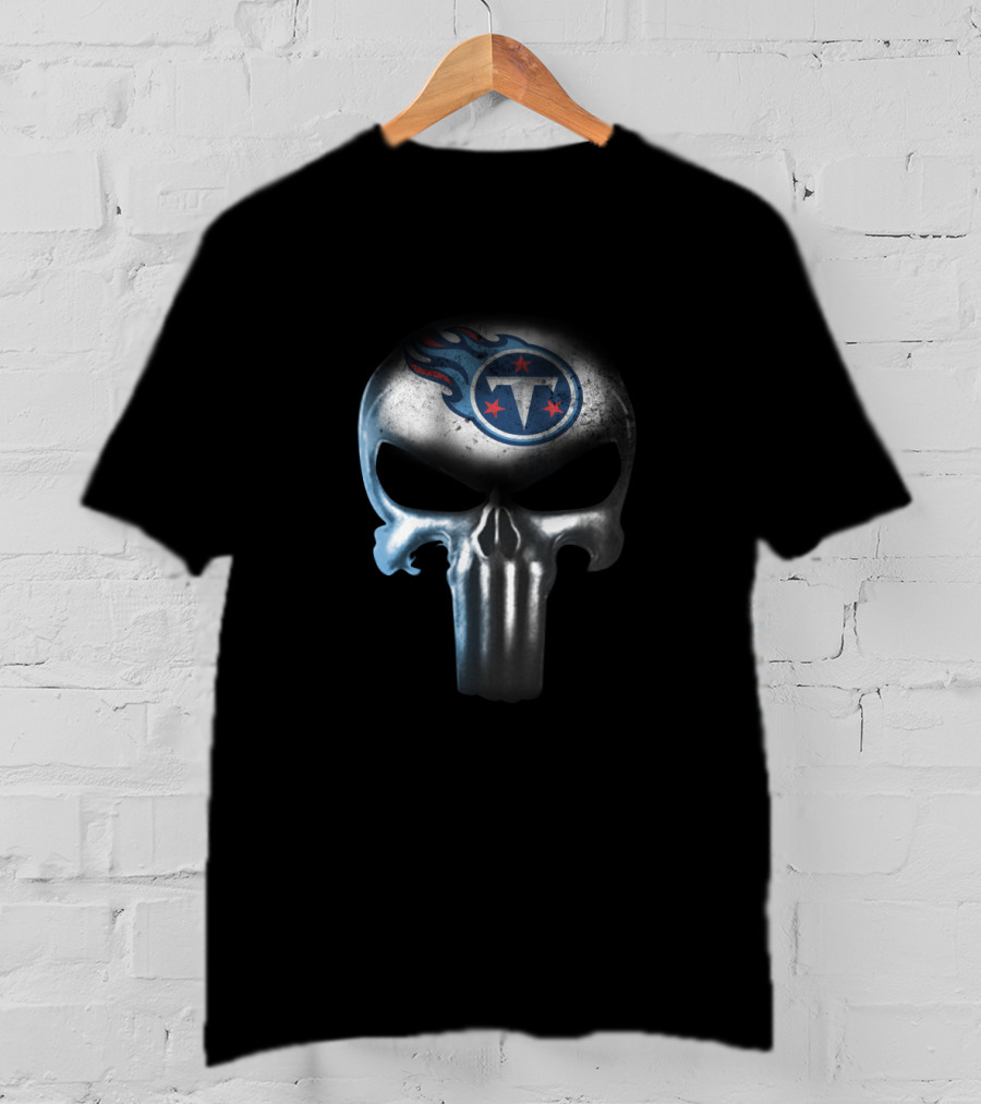Tennessee Titans Fans Punisher Skull T-Shirt