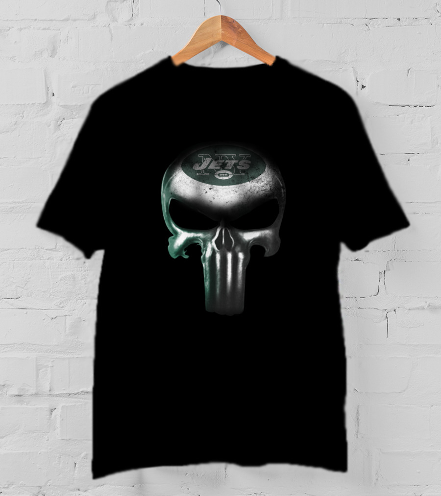 New York Jets Punisher Skull Logo For Fans T-Shirt