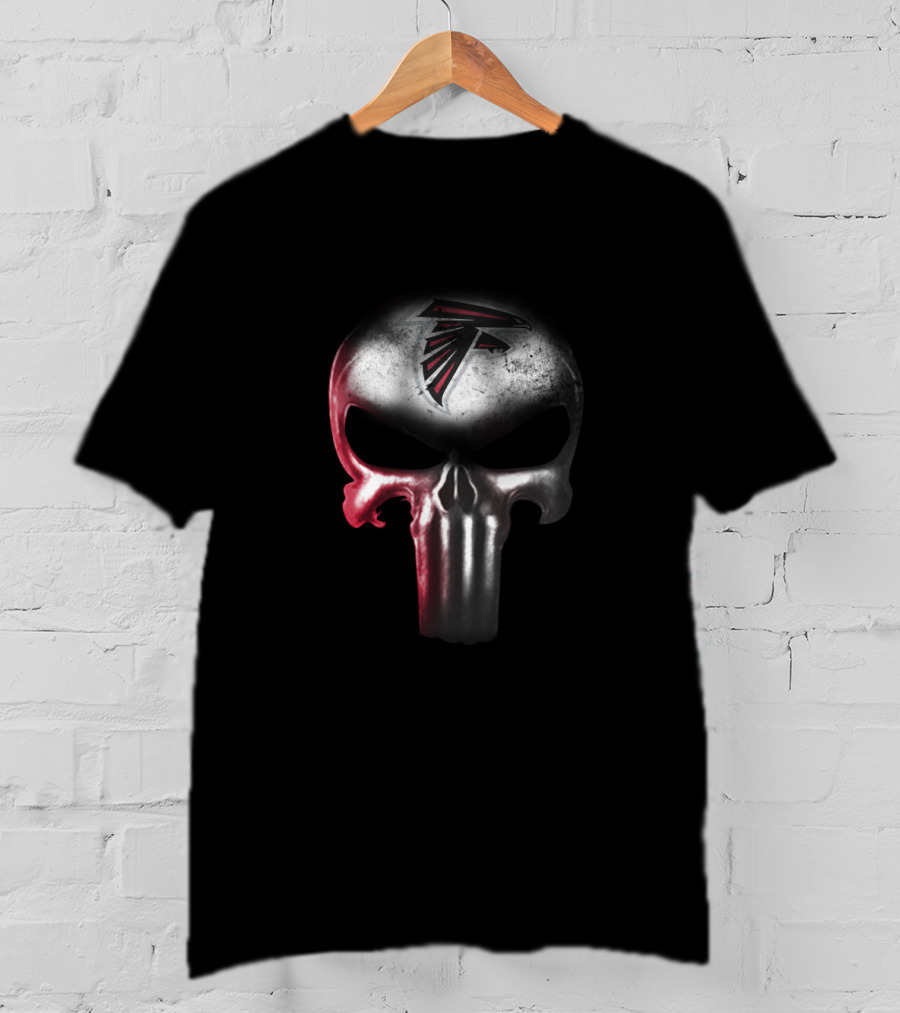 Atlanta Falcons Punisher Skull Fan Emblem T-Shirt