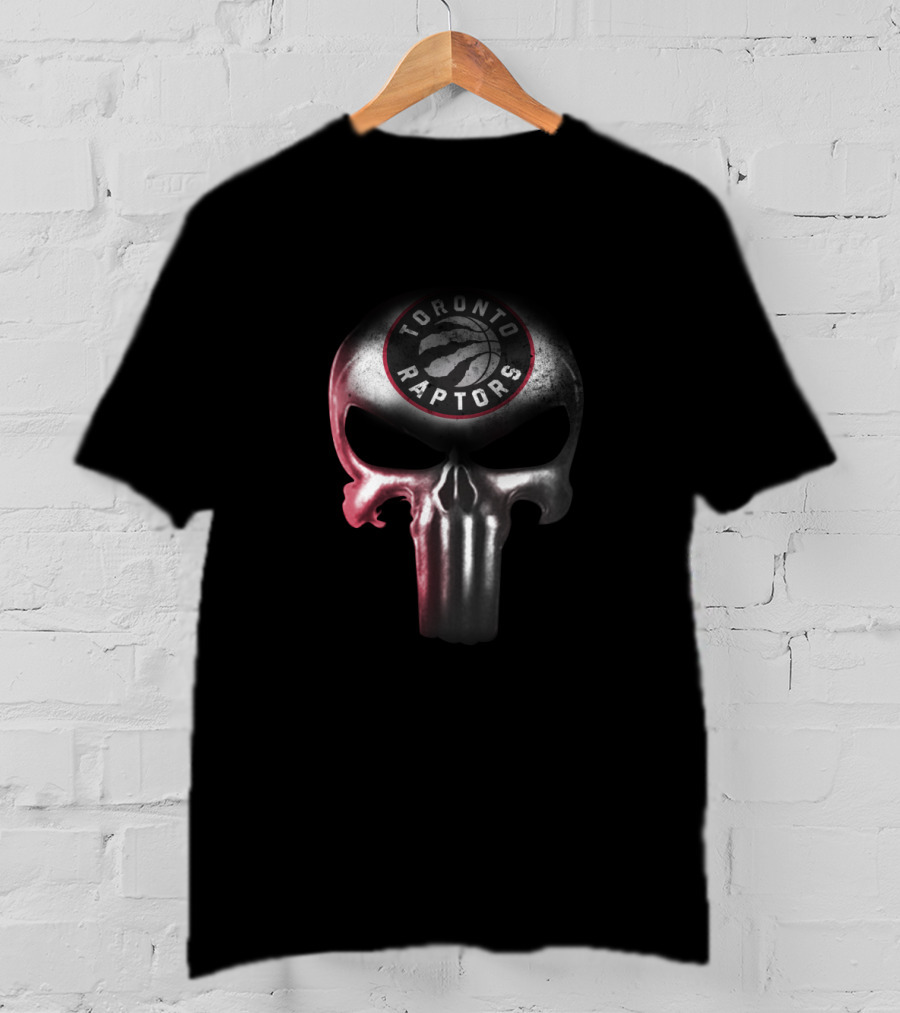 Toronto Raptors Punisher Skull Design For Fans T-Shirt