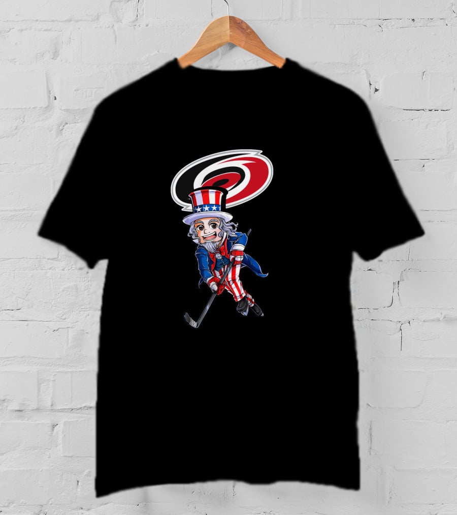 Carolina Hurricanes Uncle Sam Hockey July 4Th Fan Skate America T-Shirt