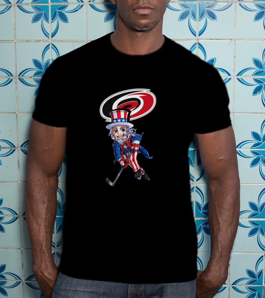 Carolina Hurricanes Uncle Sam Hockey July 4Th Fan Skate America T-Shirt