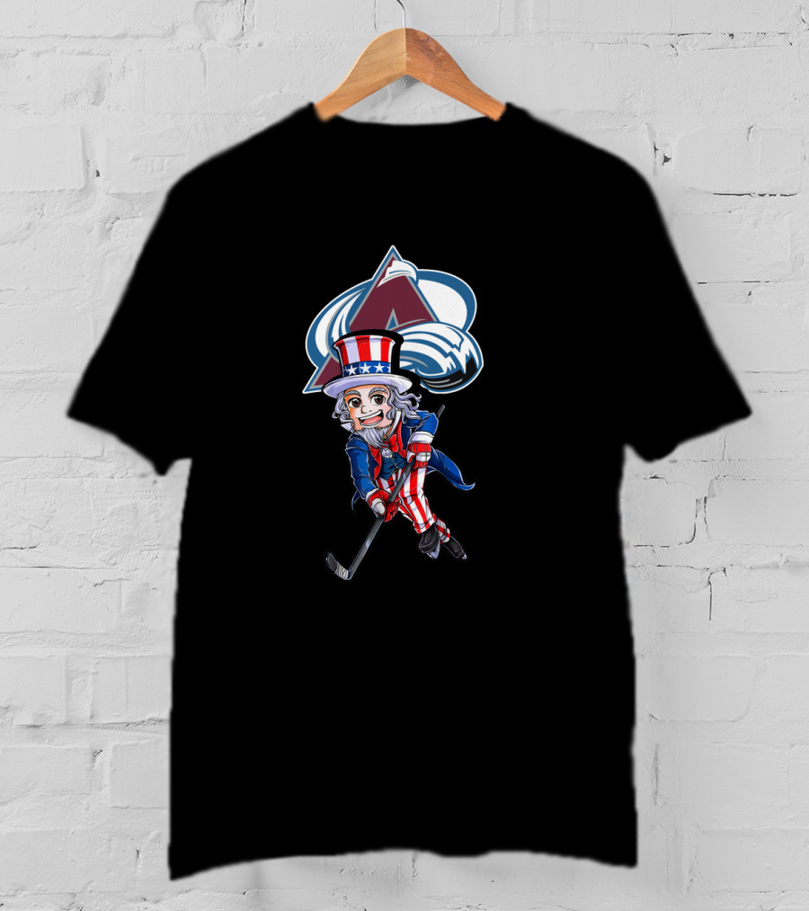 Uncle Sam Hockey Colorado Avalanche 4Th July Logo Patriotic Theme T-Shirt