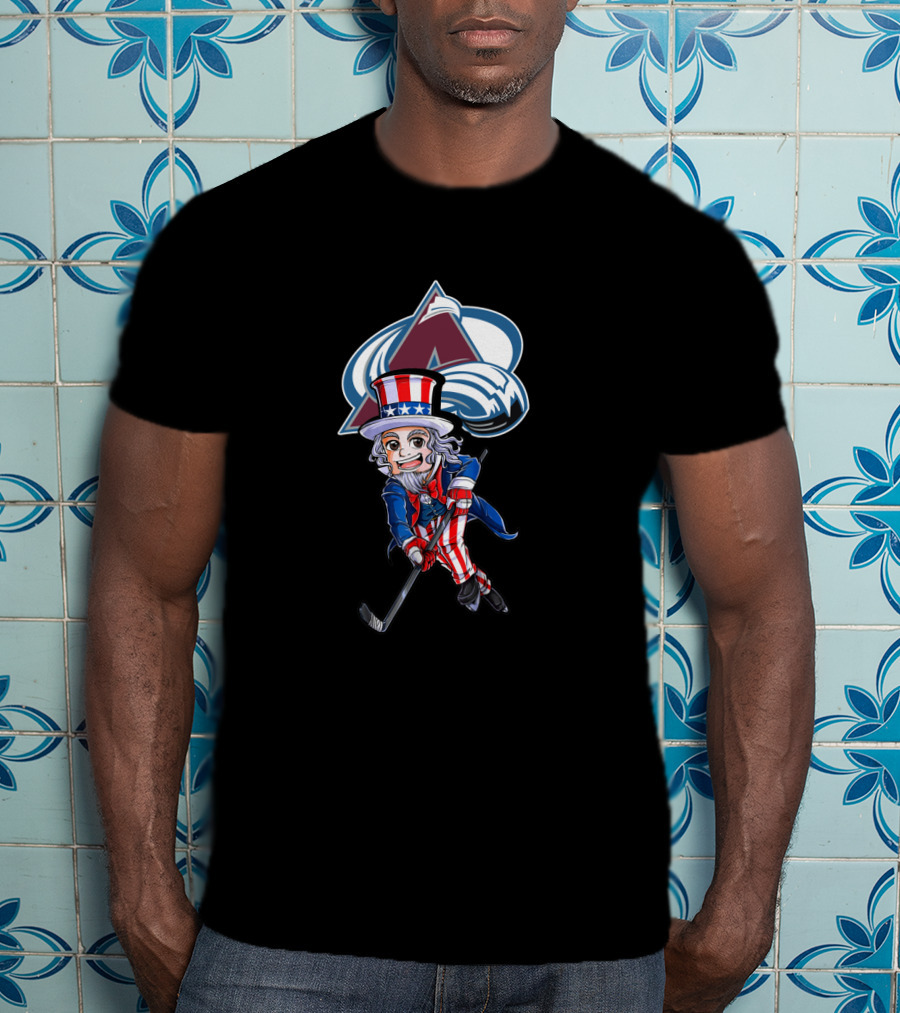 Uncle Sam Hockey Colorado Avalanche 4Th July Logo Patriotic Theme T-Shirt