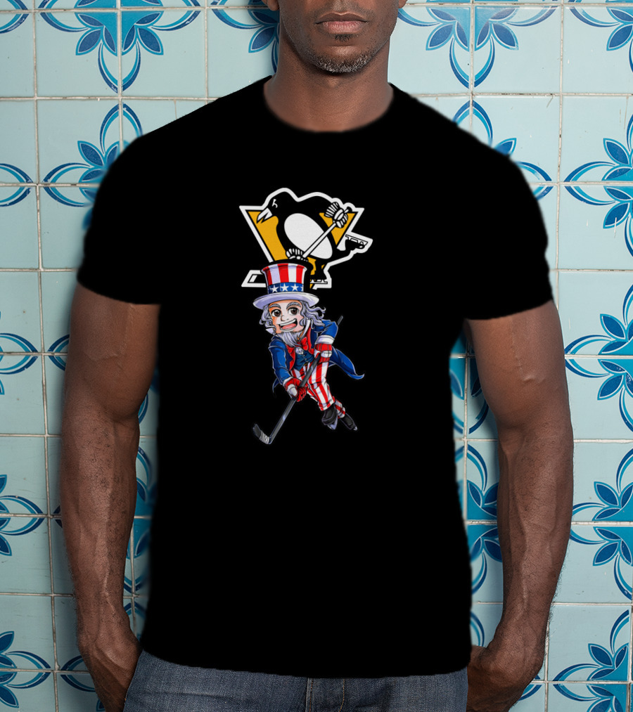 Uncle Sam Pittsburgh Penguins 4Th Of July Hockey Fans T-Shirt