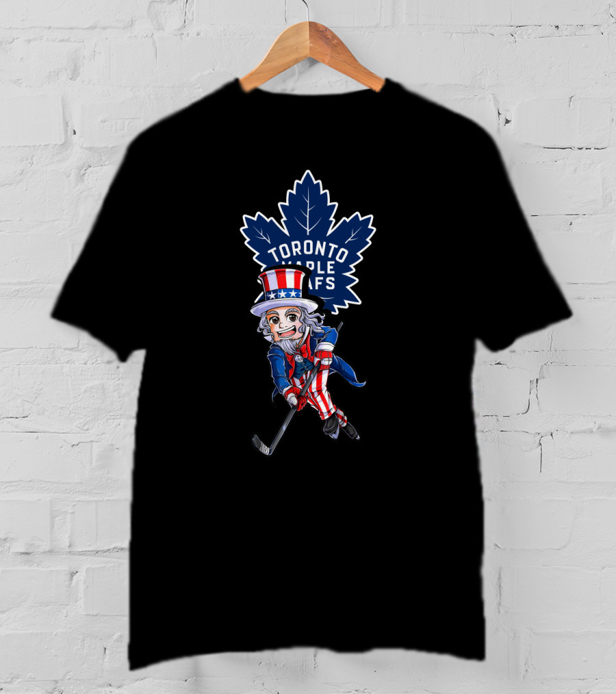 Uncle Sam Toronto Maple Leafs Patriotic Hockey Fans 4Th July T-Shirt