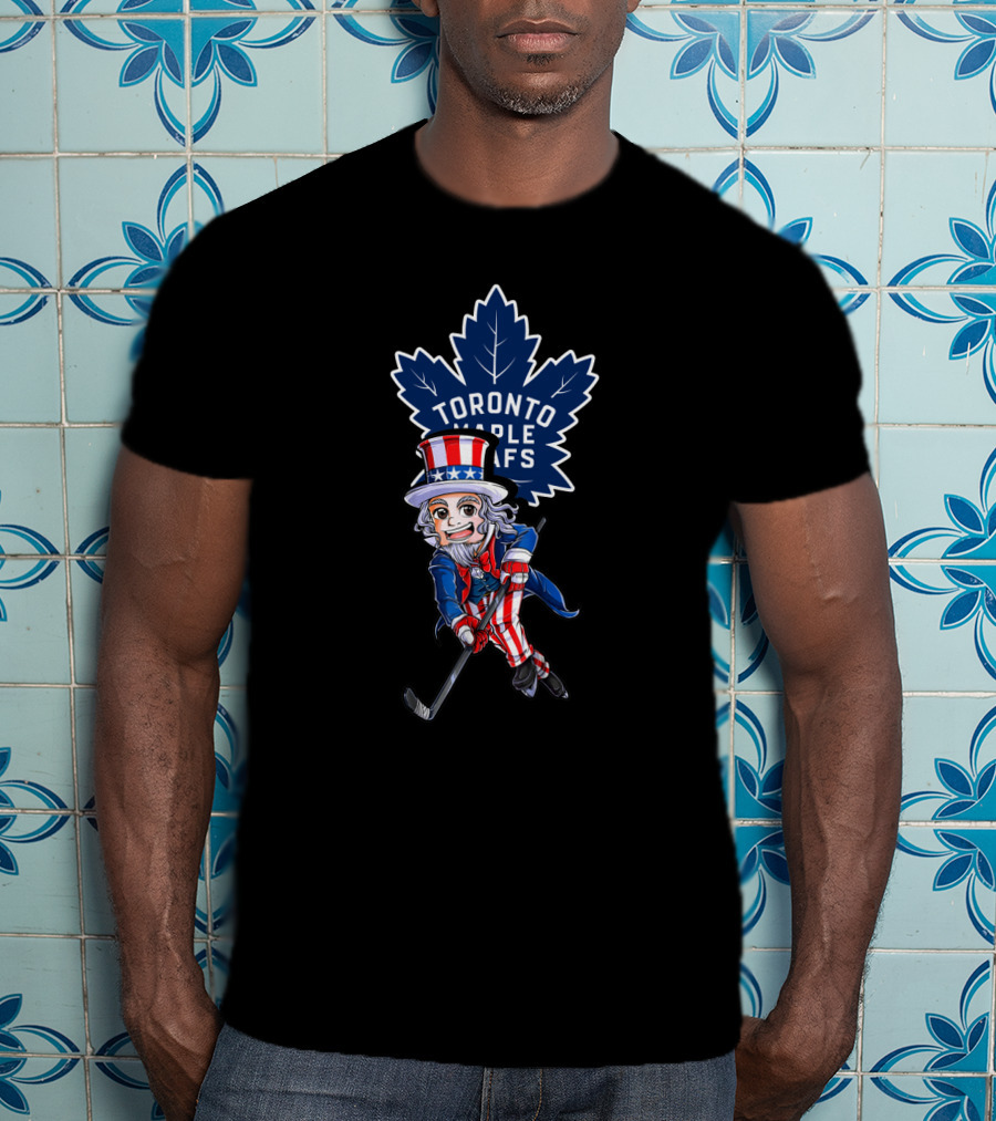 Uncle Sam Toronto Maple Leafs Patriotic Hockey Fans 4Th July T-Shirt