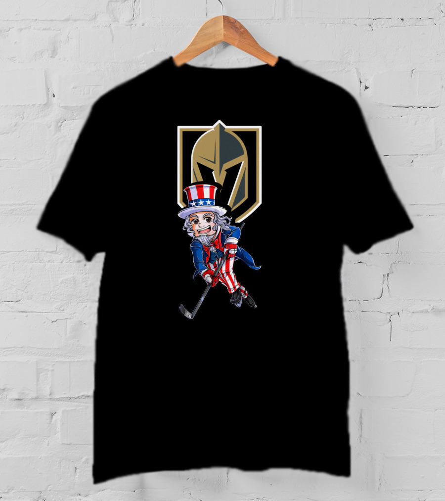 Uncle Sam Hockey Vegas Golden Knights 4Th July Patriotic Mascot T-Shirt