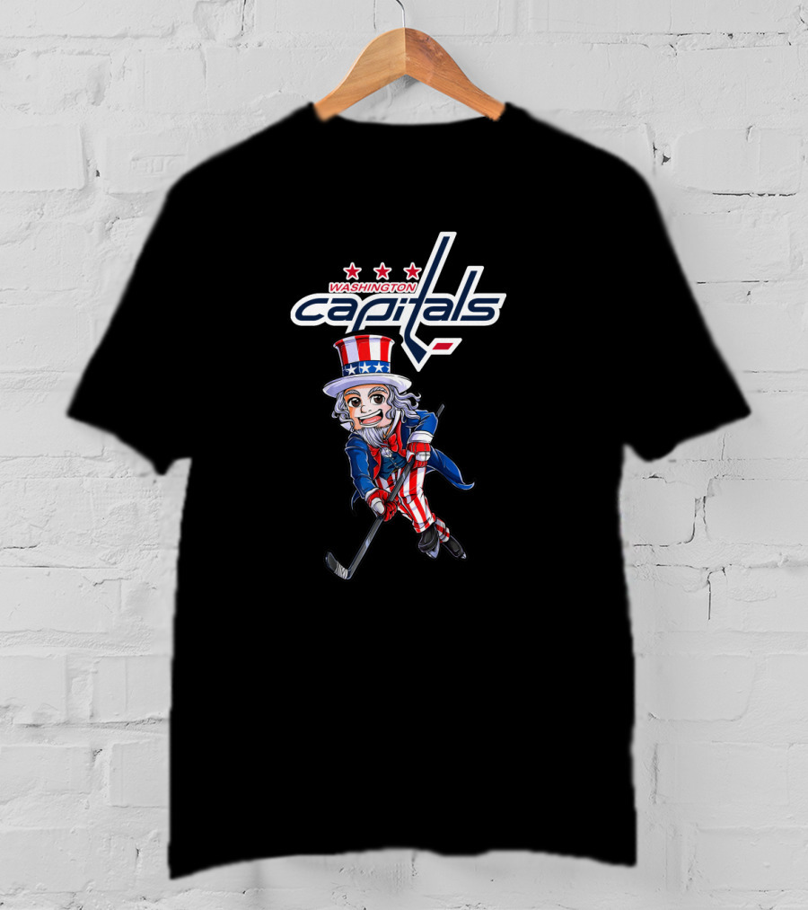 Uncle Sam Washington Capitals Hockey Fans 4Th July Celebration T-Shirt