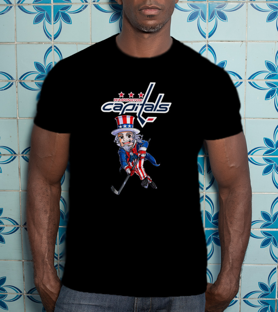Uncle Sam Washington Capitals Hockey Fans 4Th July Celebration T-Shirt