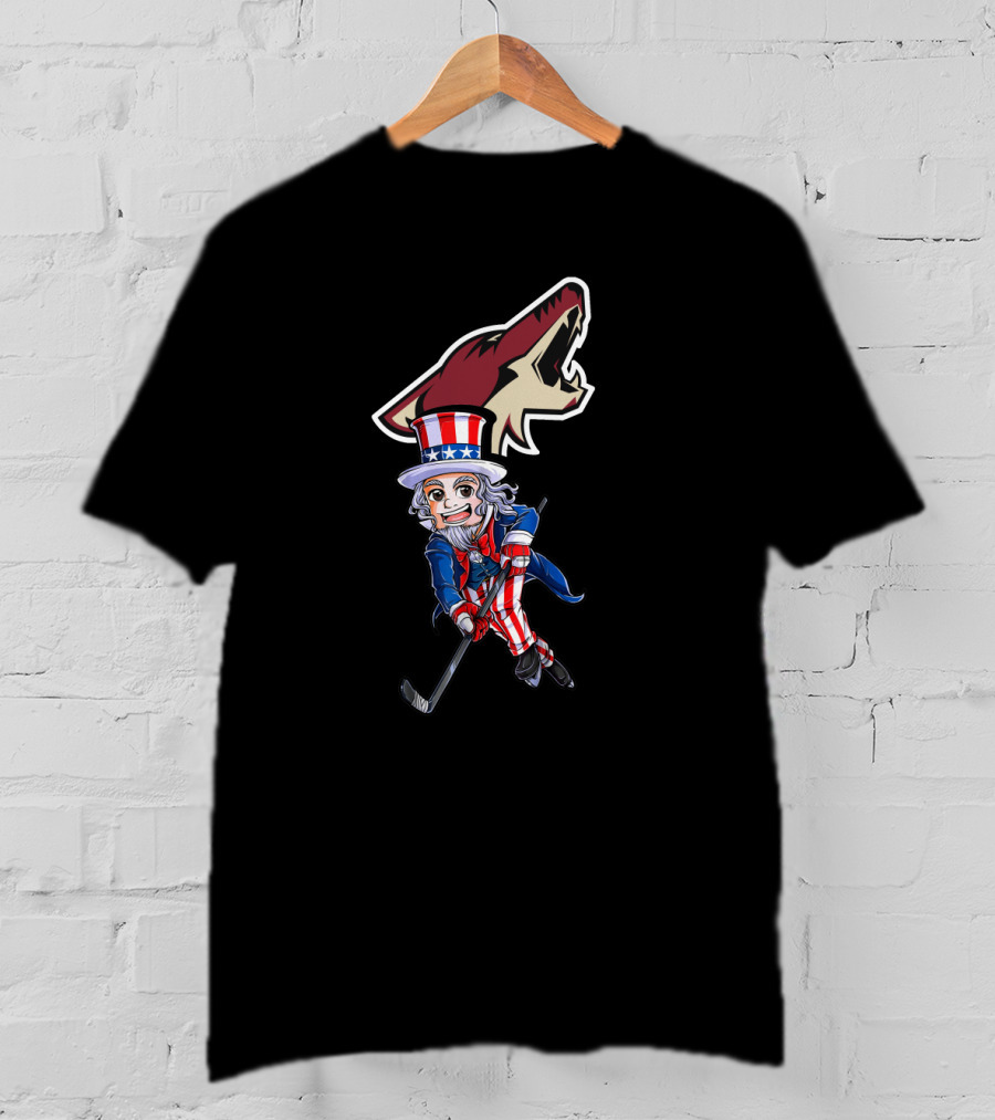 Uncle Sam Arizona Coyotes Hockey Patriotic 4Th Of July Celebration T-Shirt