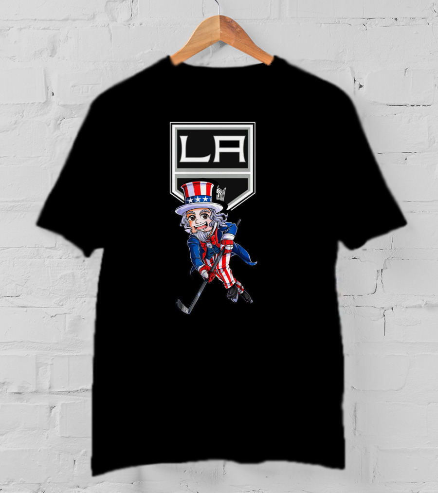 Uncle Sam Playing Hockey La Kings 4Th Of July T-Shirt