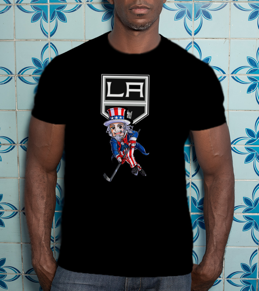 Uncle Sam Playing Hockey La Kings 4Th Of July T-Shirt