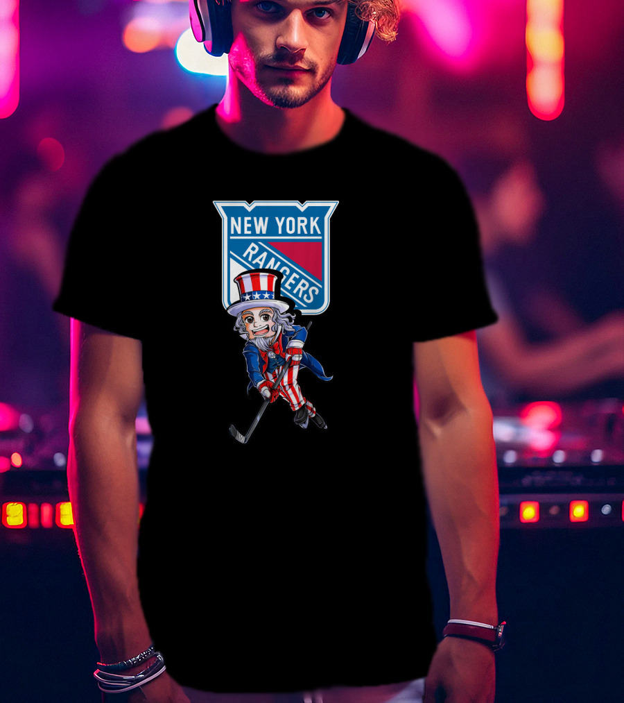 Uncle Sam New York Rangers Hockey 4Th Of July Celebration T-Shirt