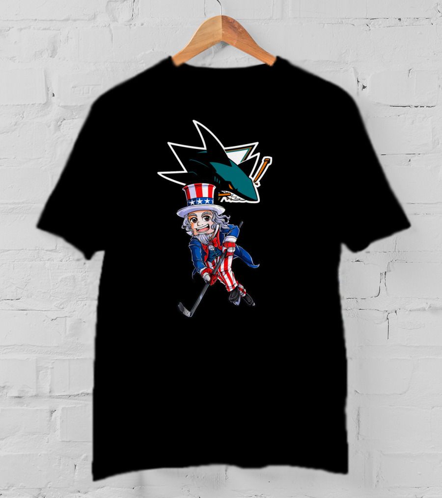 Uncle Sam Hockey San Jose Sharks 4Th Of July Celebration T-Shirt