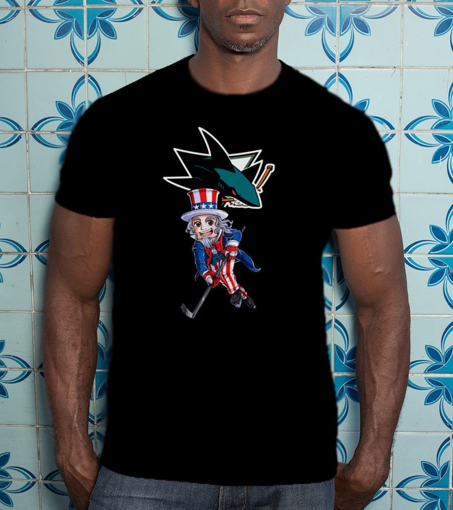 Uncle Sam Hockey San Jose Sharks 4Th Of July Celebration T-Shirt