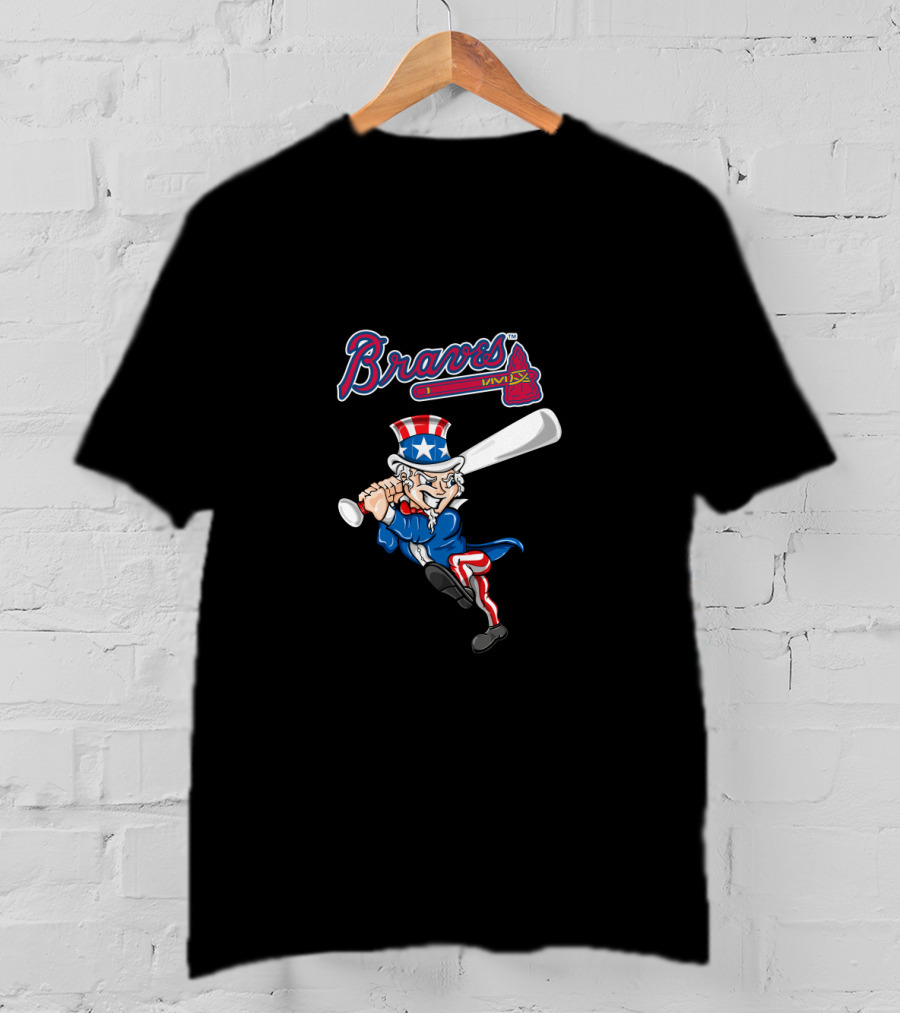 Braves Uncle Sam Patriotic 4Th Of July Baseball T-Shirt
