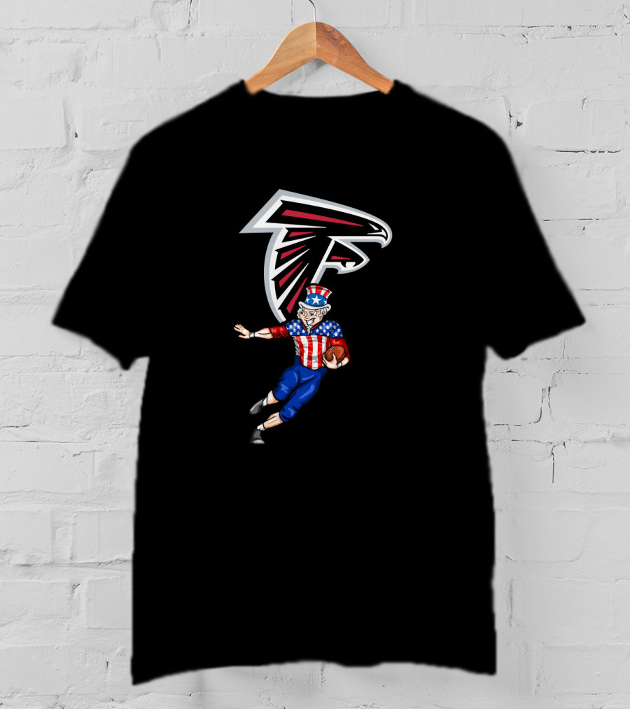Atlanta Falcons Uncle Sam Patriotic Football 4Th Of July Celebration T-Shirt