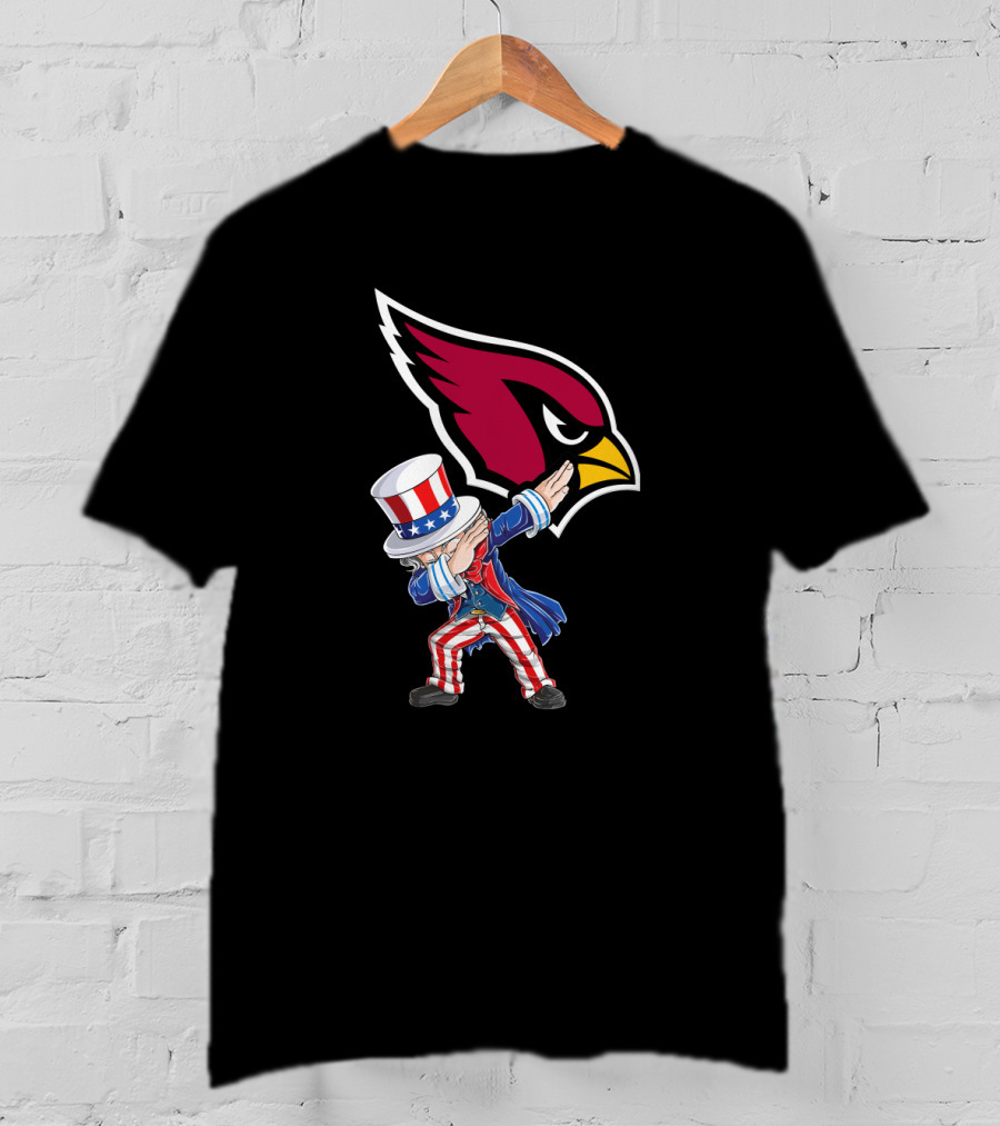 Uncle Sam Dabbing With Arizona Cardinals Emblem For 4Th Of July Celebration T-Shirt