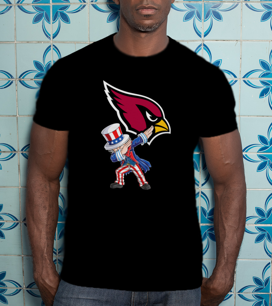 Uncle Sam Dabbing With Arizona Cardinals Emblem For 4Th Of July Celebration T-Shirt