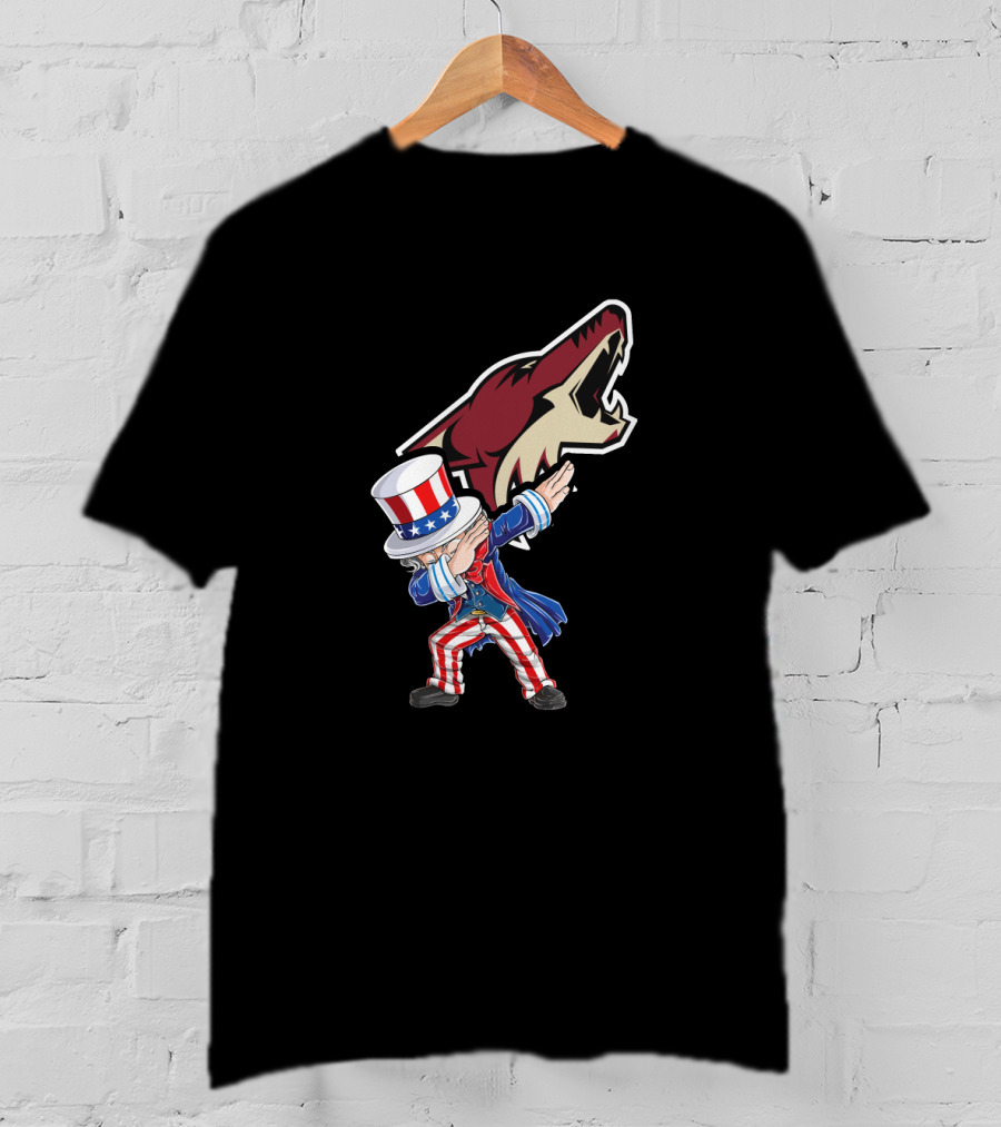 Uncle Sam Dabbing With Arizona Coyotes 4Th Of July Celebration T-Shirt